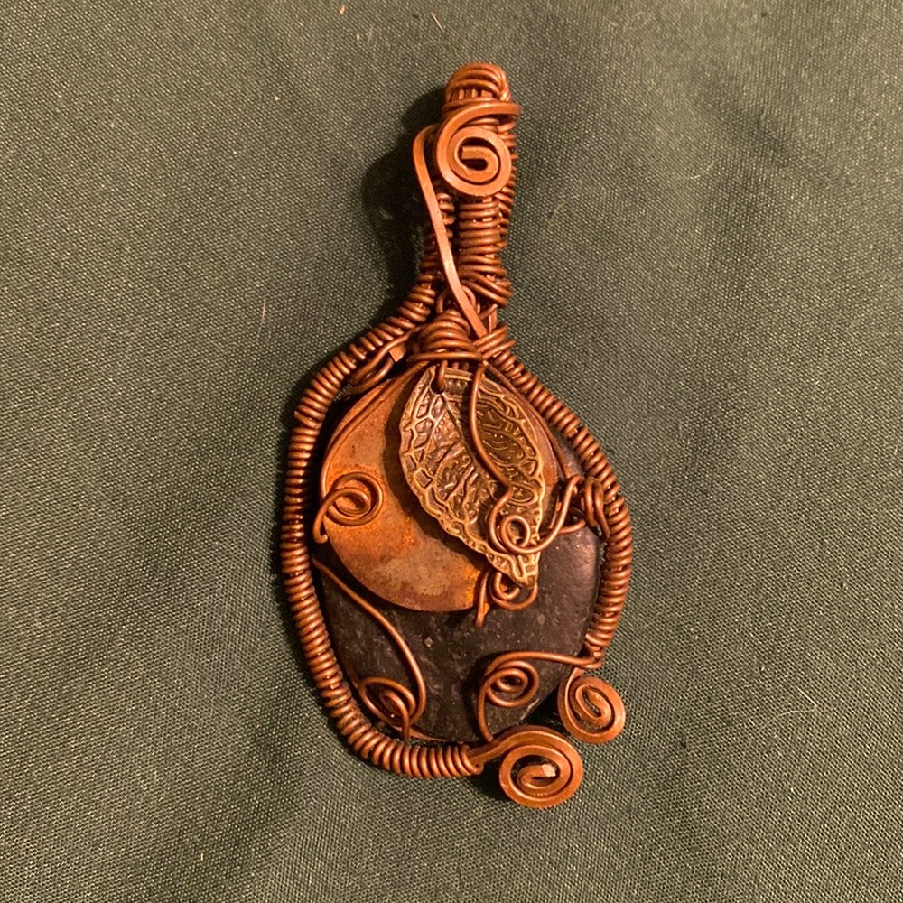 HOMEMADE copper wrapped pendant
